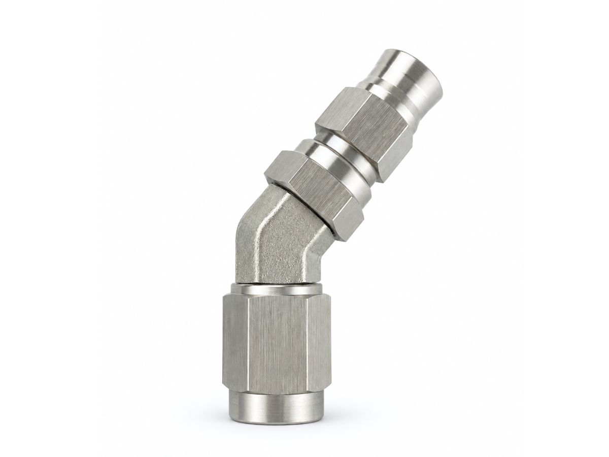 Teflon Hose End AN-3 45° SS