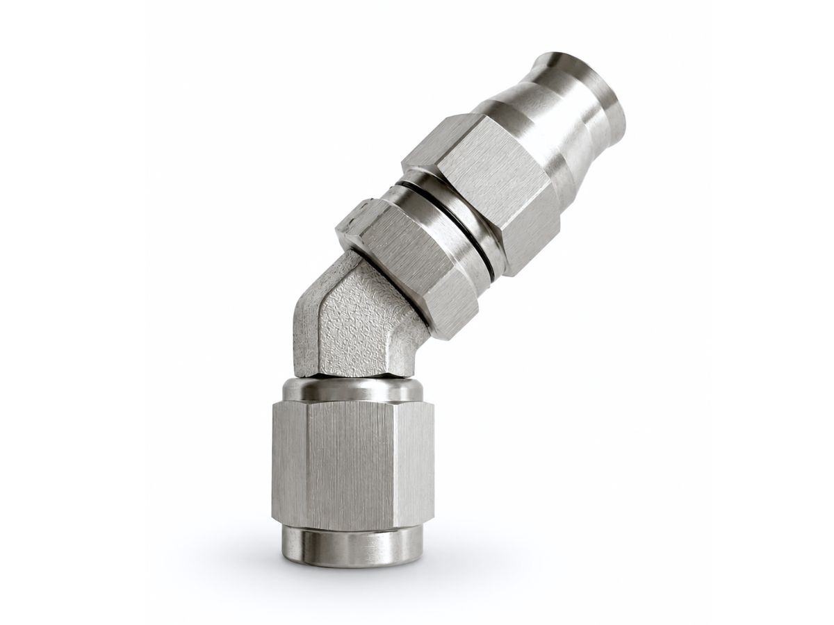 Teflon Hose End AN-4 45° SS